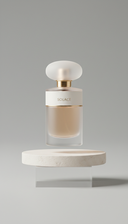 Solace eau de parfum in frosted glass