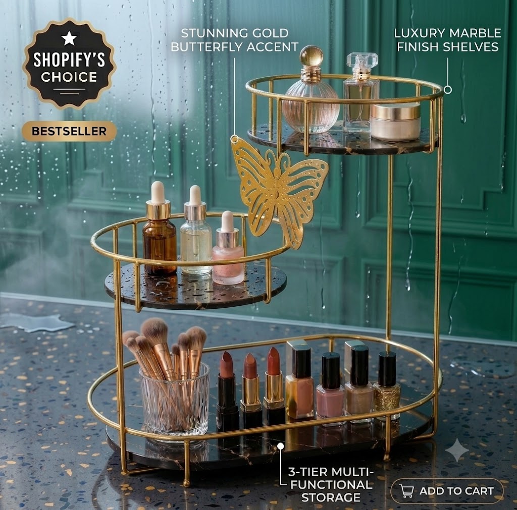Luxury 3-Tier Butterfly Jewelry Organizer Stand