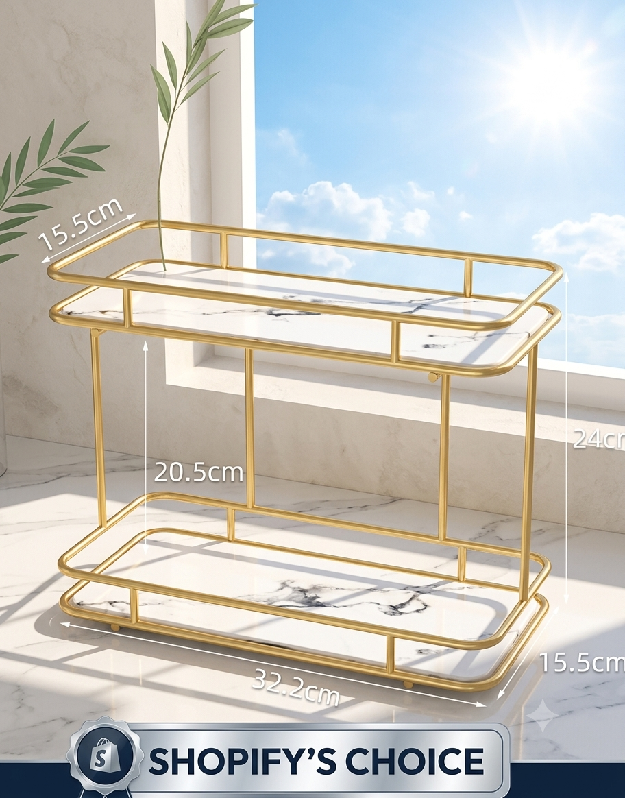2-Tier Acrylic Countertop Organizer | Luxury Makeup, Skincare & Perfume Storage Rack