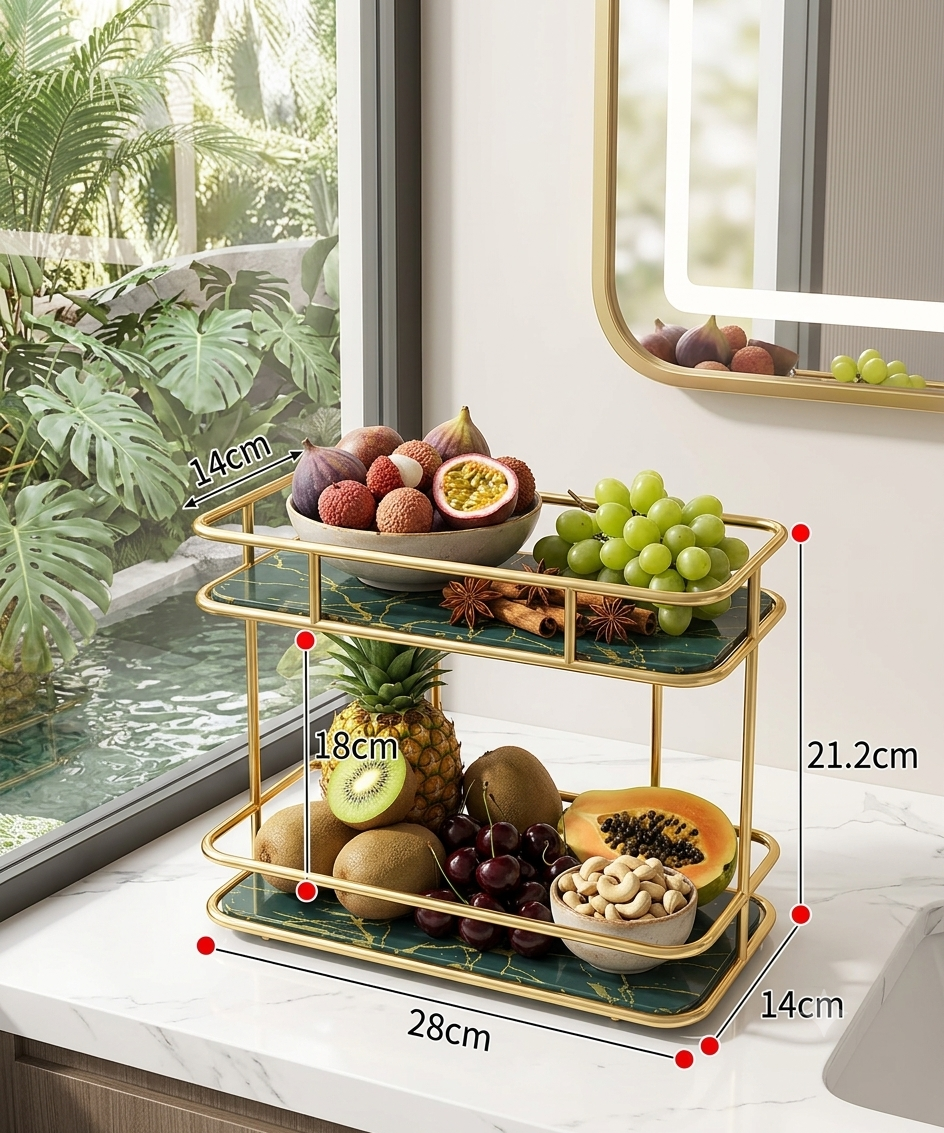 2-Tier Acrylic Countertop Organizer | Luxury Makeup, Skincare & Perfume Storage Rack