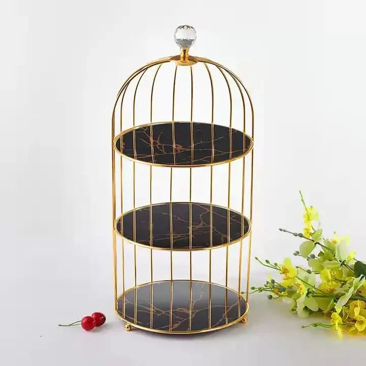 3 Layers Cage Cosmetics Storage Organizer. | Aiza Decor