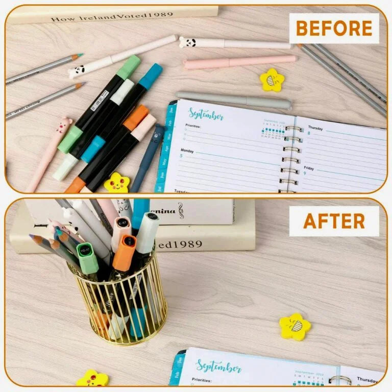 ✨ Aiza's Metal Cosmetics Holder for Brushes and Pens