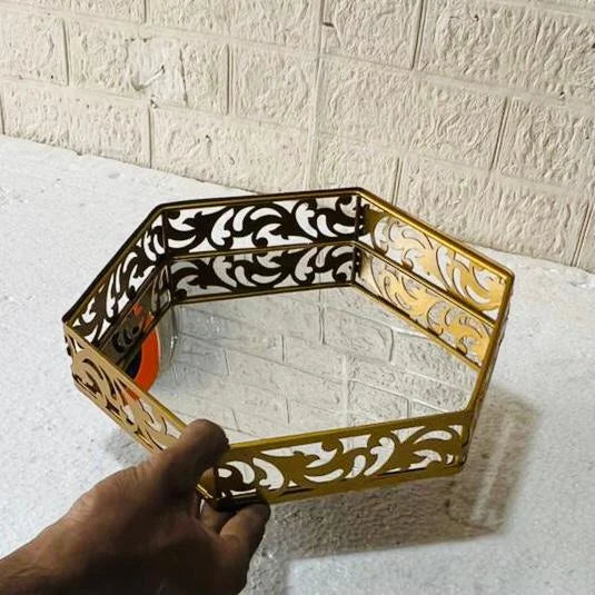 ✨ Aiza's Hexagonal Cosmetics &amp; Serving Mirror Tray