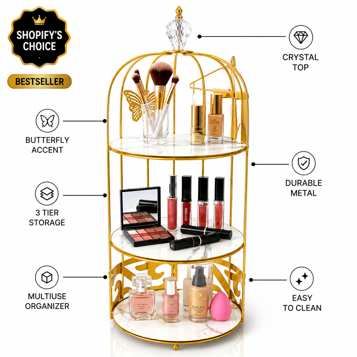 Aiza’s 2 Layers Cosmetics Cage Organizer